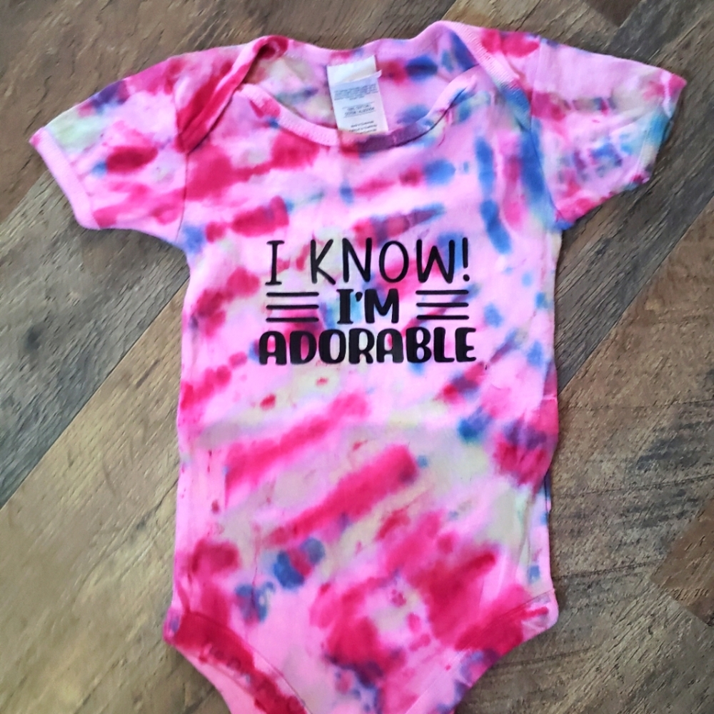 6-12 month tie dyed onsie